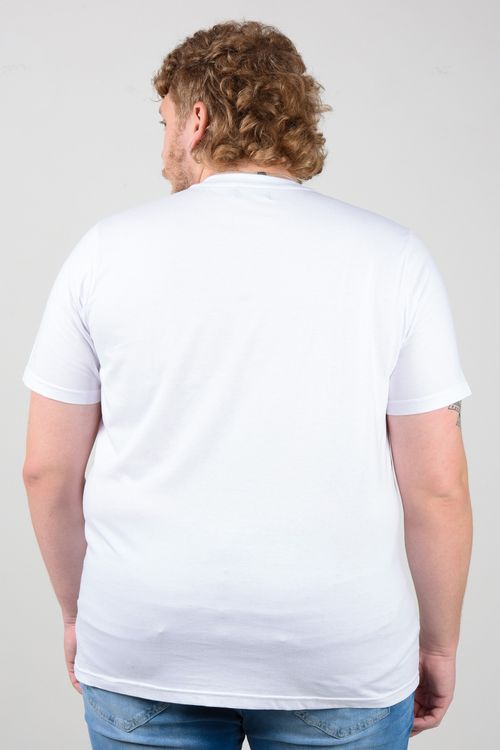 Camiseta estampa one way plus size branco
