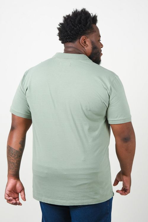 Camisa polo lisa  plus size verde