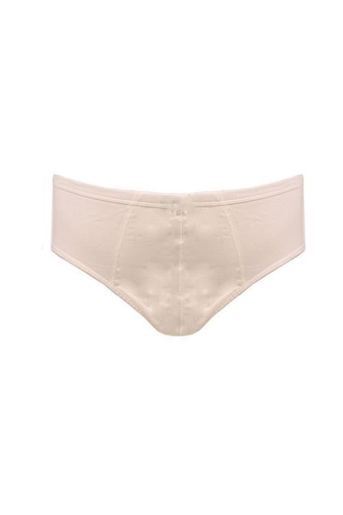 Cueca de malha slip plus size cru