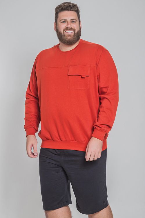 Blusão fechado plus size laranja
