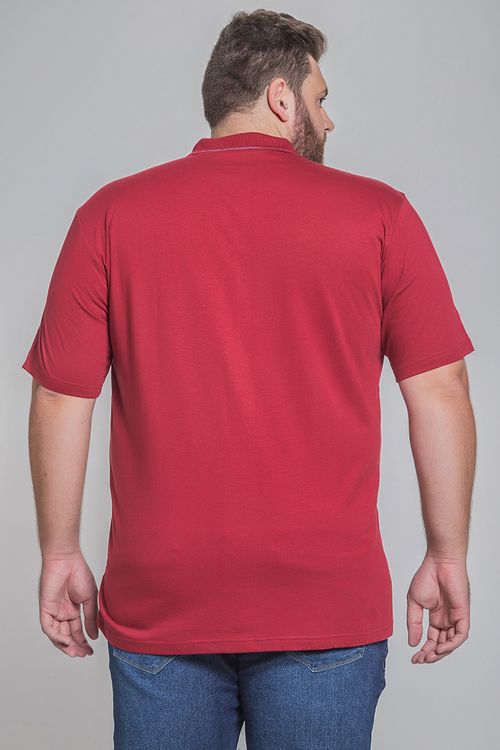 Camisa polo retilínea na vista plus size vermelho