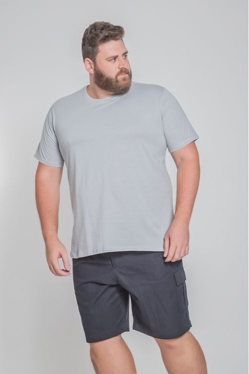 Camiseta careca básica plus size. cinza