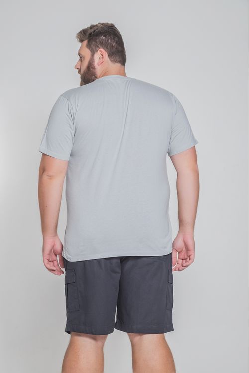 Camiseta careca básica plus size. cinza
