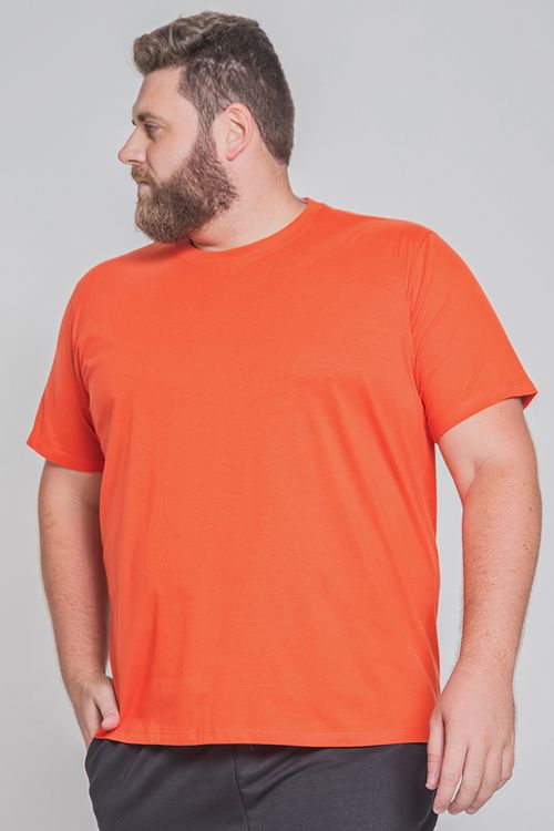 Camiseta careca básica plus size. laranja