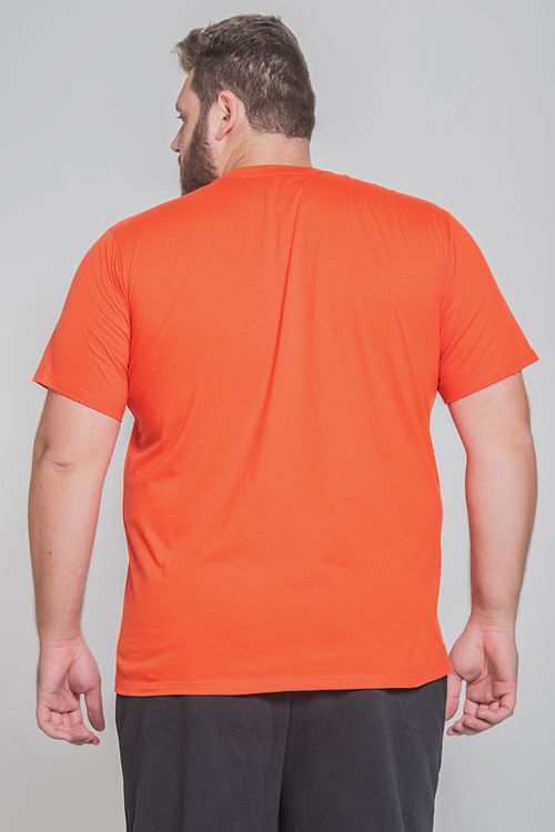 Camiseta careca básica plus size. laranja