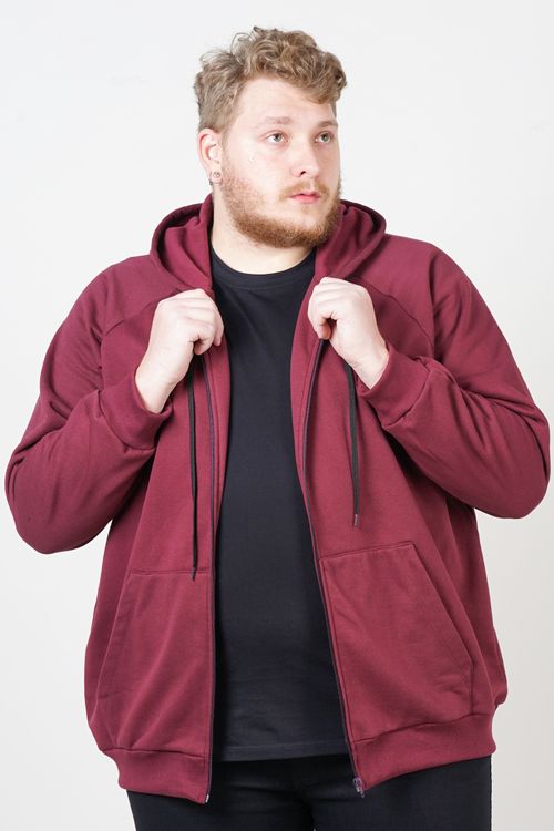 Moletom aberto plus size vinho