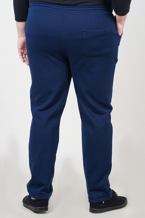 Calça moletom felpado plus size azul marinho