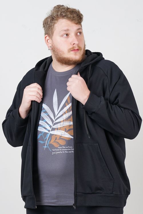 Moletom aberto plus size preto