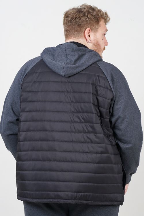 Jaqueta moletom com matelasse plus size preto