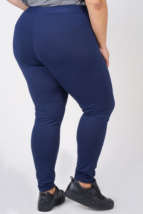 Calça legging fitness básica plus size azul marinho