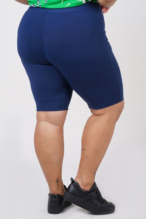 Bermuda fitness básica plus size azul marinho