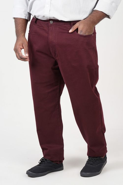 Calça skinny sarja plus size vinho