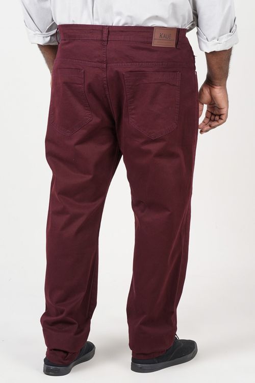 Calça skinny sarja plus size vinho