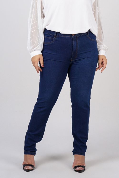 Skinny cós interno plus size jeans blue