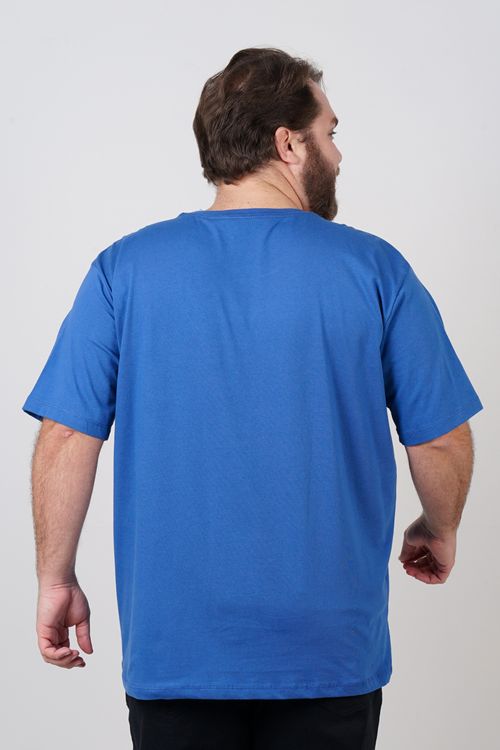 Camiseta estampa mode plus size azul
