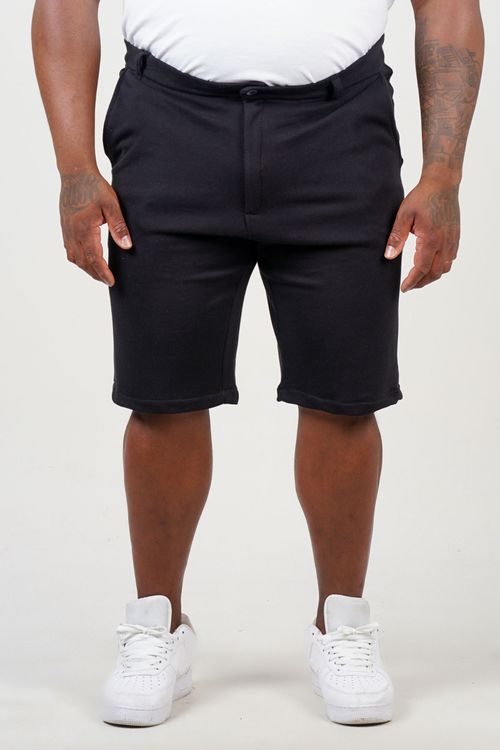 Bermuda de moletom com cós tradicional plus size preto