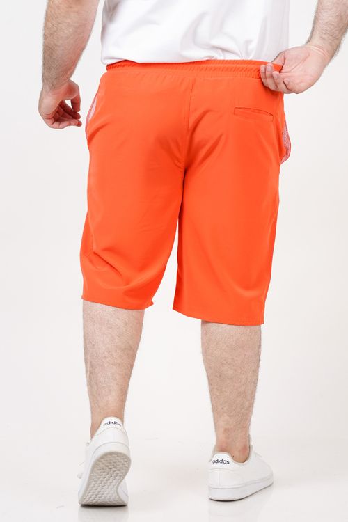 Bermuda lisa de tactel com elastano plus size laranja