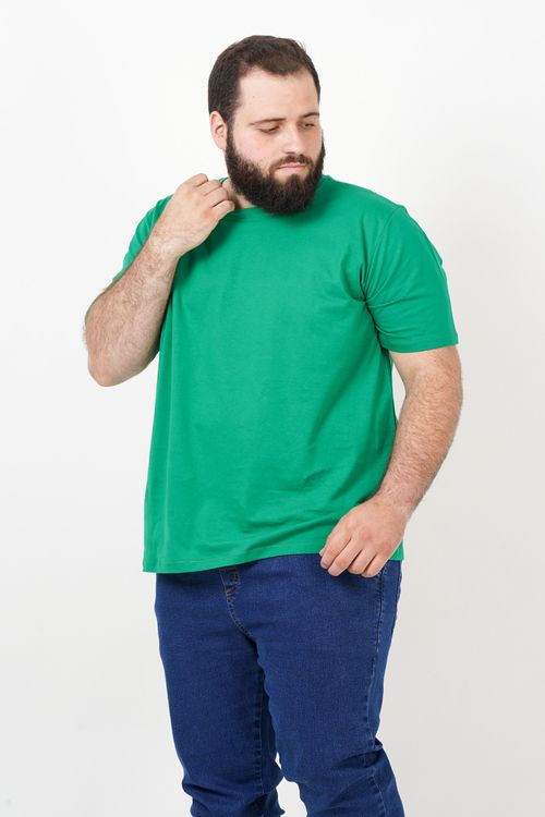 Camiseta básica copa plus size verde