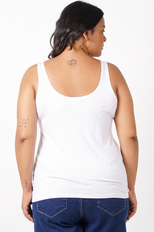 Regata de viscolycra básica plus size branco