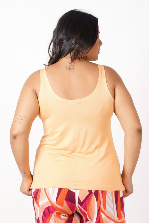 Regata de viscolycra básica plus size laranja claro