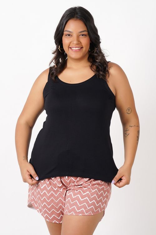 Regata de viscolycra básica plus size preto