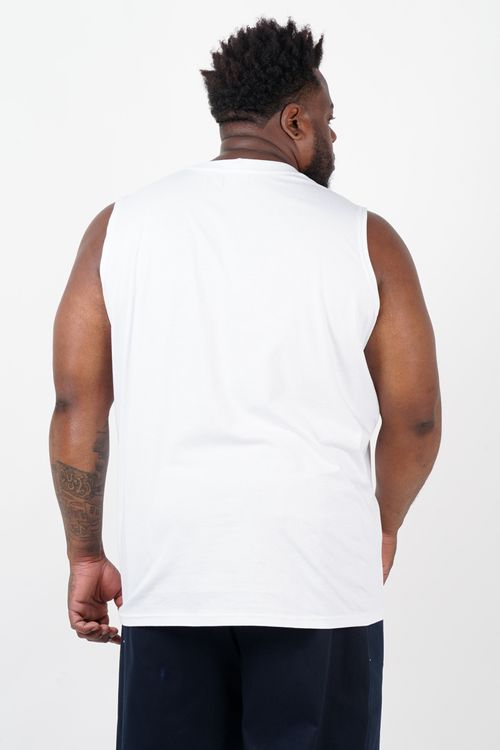 Regata com estampa coqueiros plus size branco