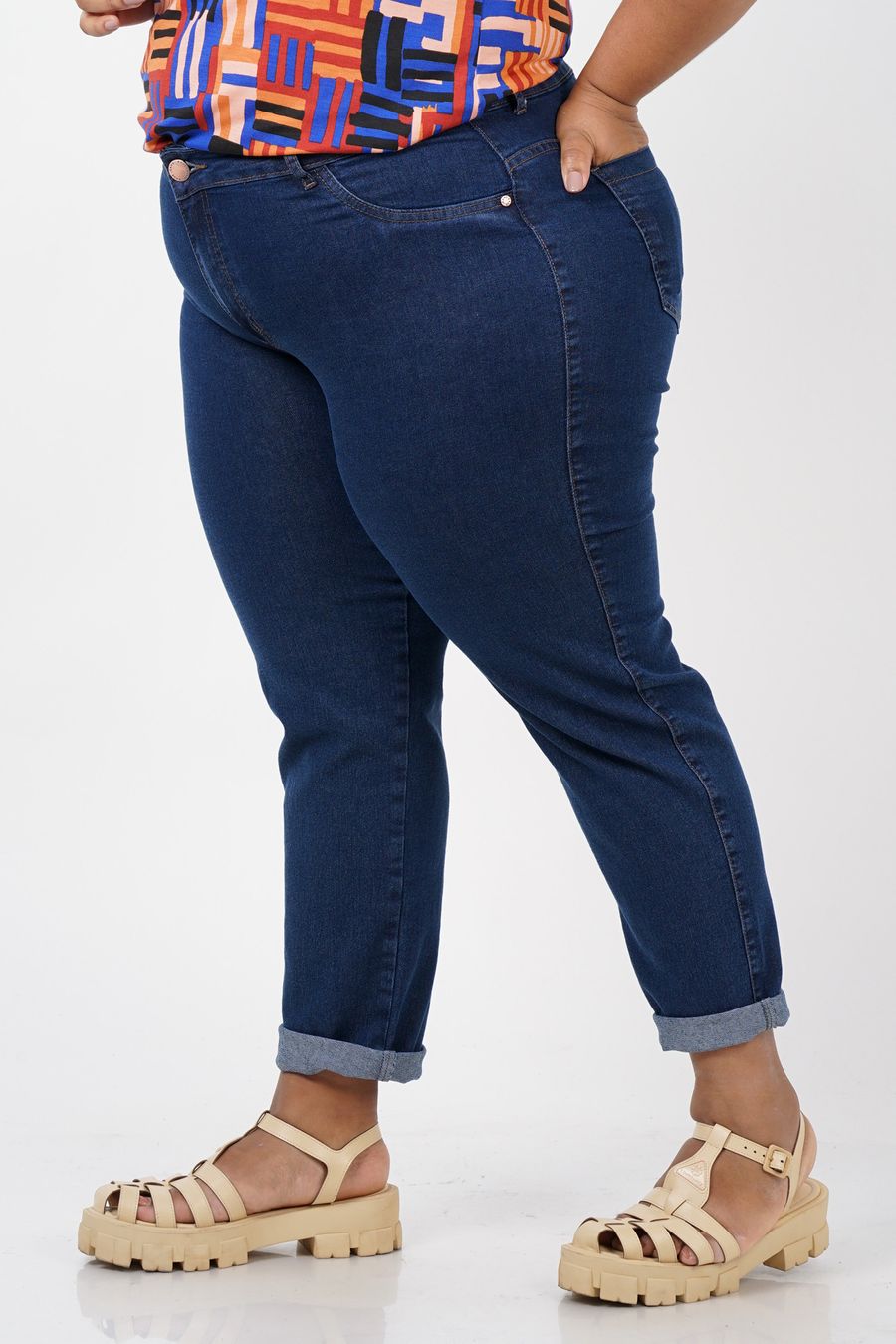 Calça skinny jeans plus size jeans blue