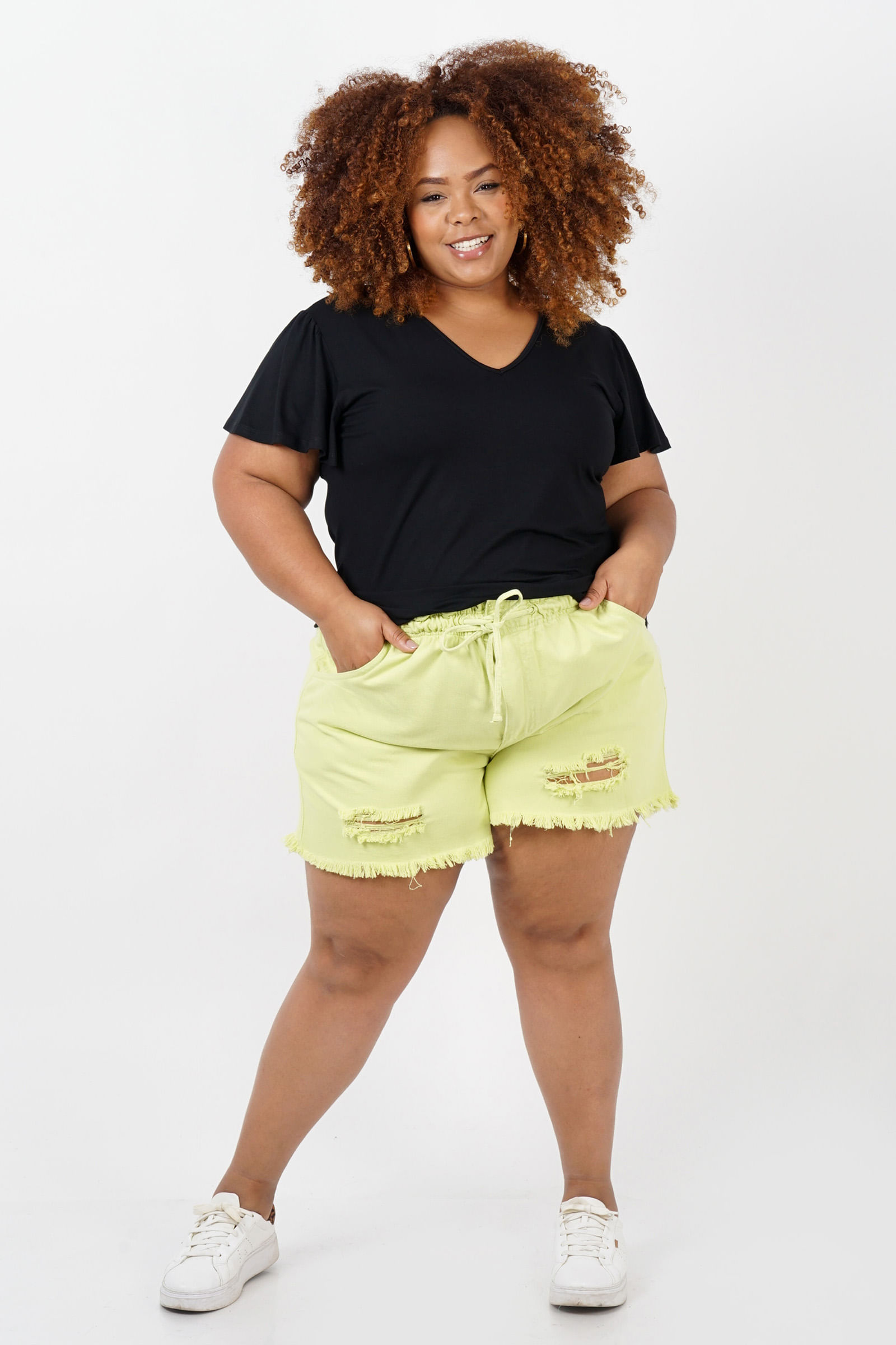 Blusa-de-malha-lisa-com-manga-solta-plus-size