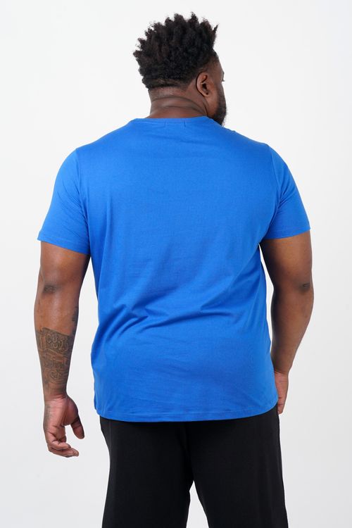 Camiseta com estampa box plus size azul
