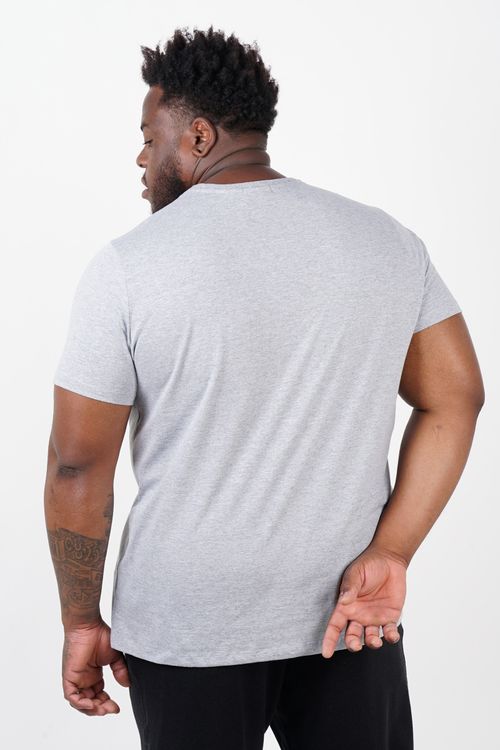 Camiseta com estampa paisagem plus size cinza