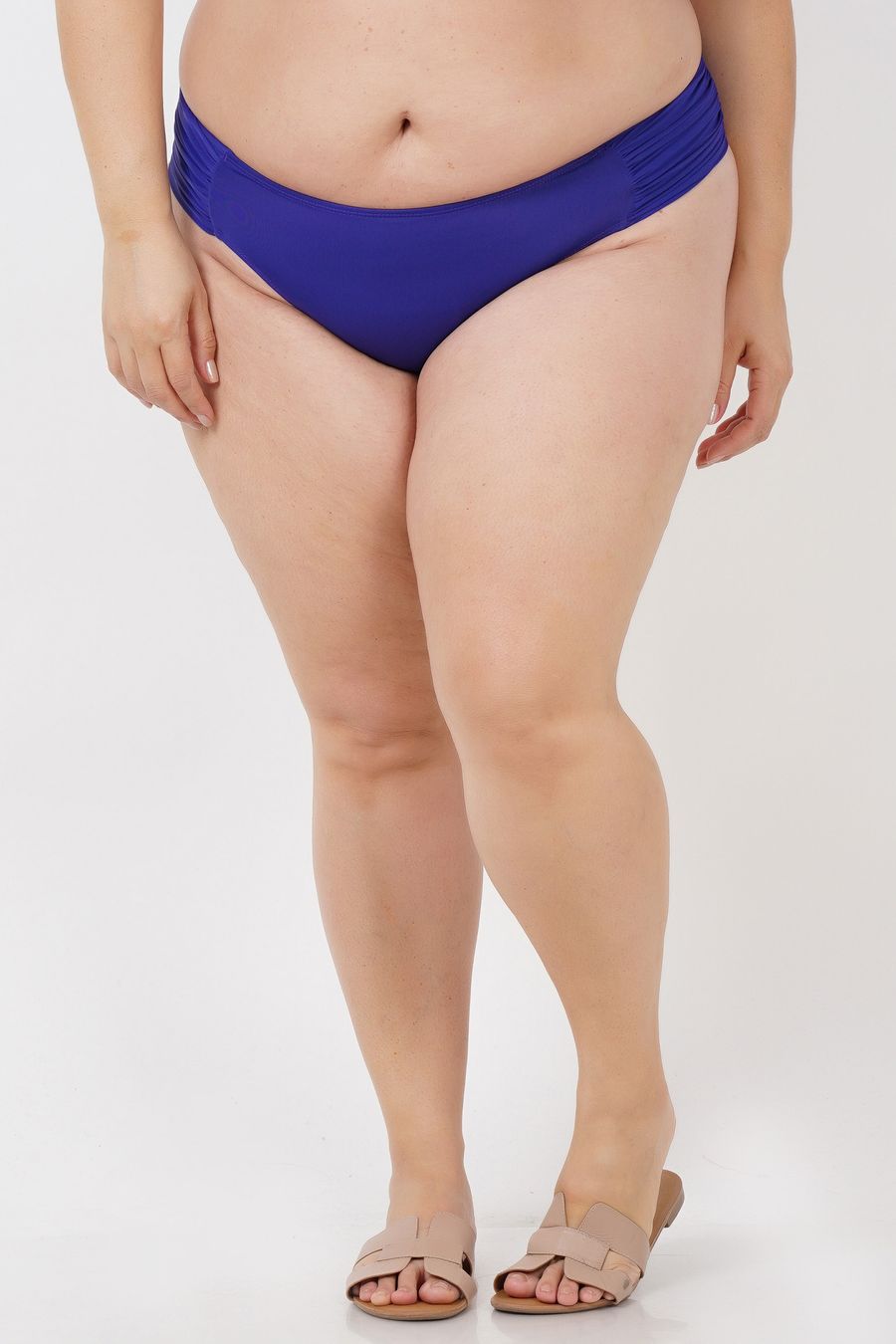 Calcinha biquíni lisa plus size azul marinho