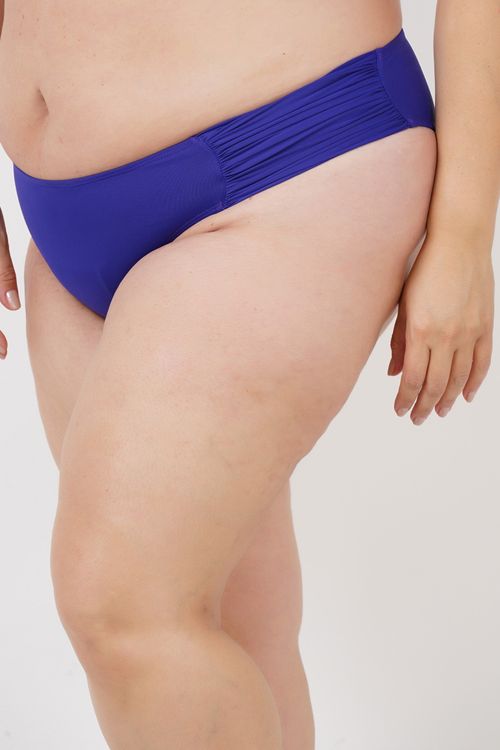 Calcinha biquíni lisa plus size azul marinho