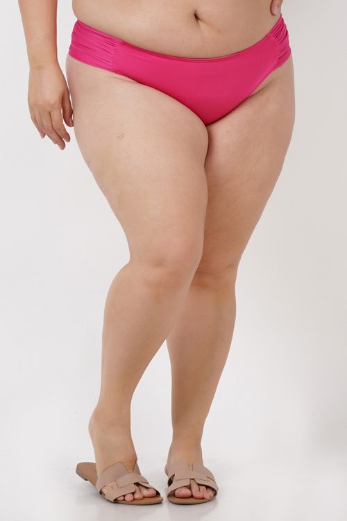 Calcinha biquíni lisa plus size rosa