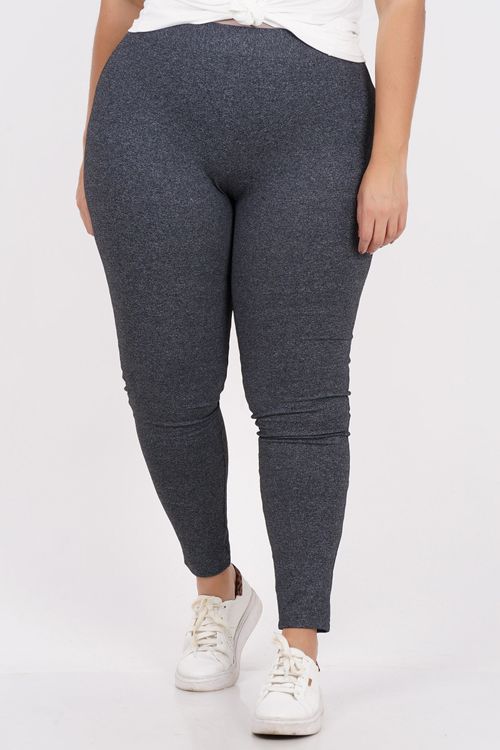 Calça legging fitness básica plus size cinza chumbo