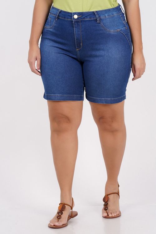 Bermuda jeans feminina plus size jeans blue