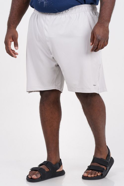Shorts com estampa e detalhe de pesponto plus size cinza
