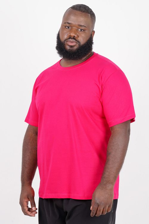 Camiseta básica masculina plus size pink