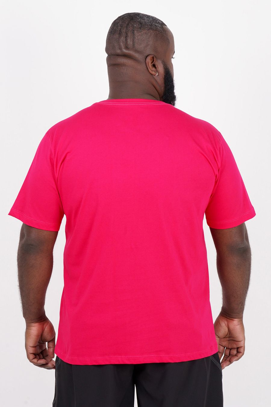 Camiseta básica masculina plus size pink
