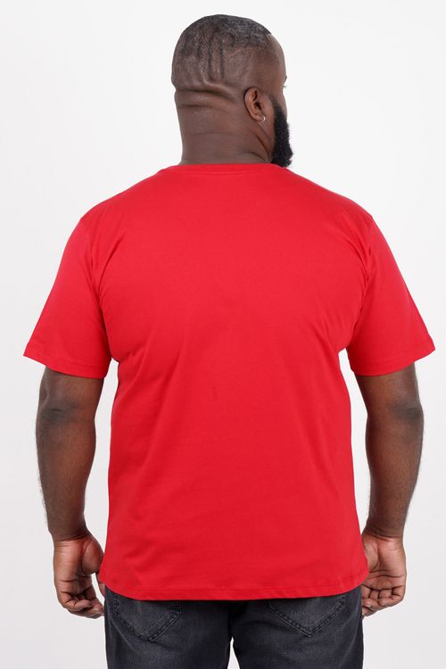 Camiseta básica masculina plus size vermelho