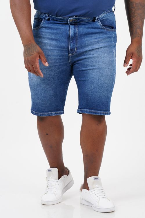 Bermuda jeans masculina plus size jeans blue