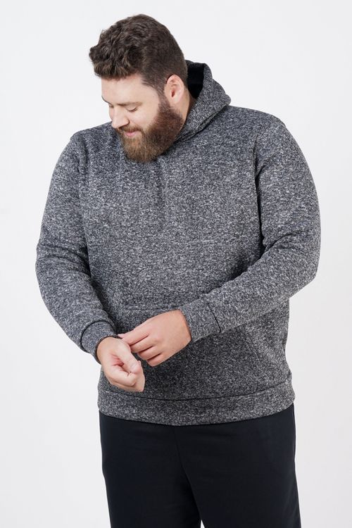 Blusão mesclado plus size cinza
