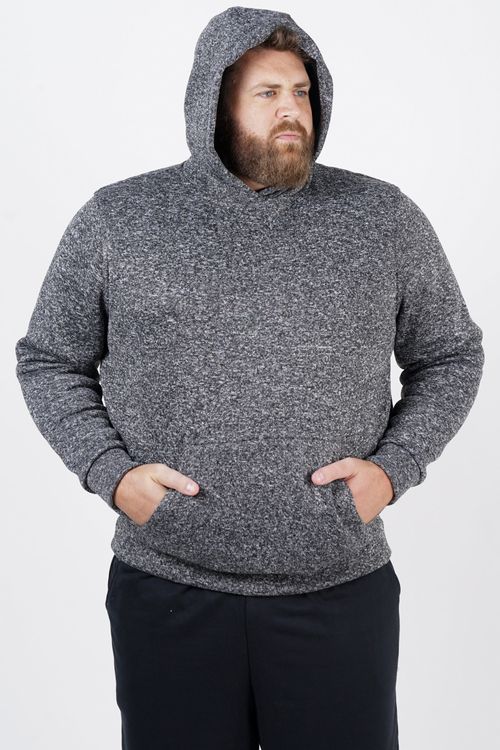 Blusão mesclado plus size cinza