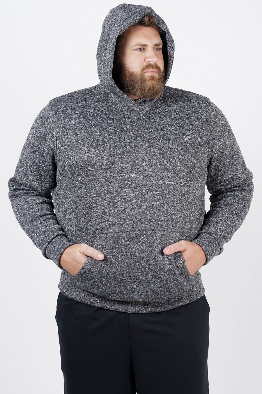 Blusão mesclado plus size cinza