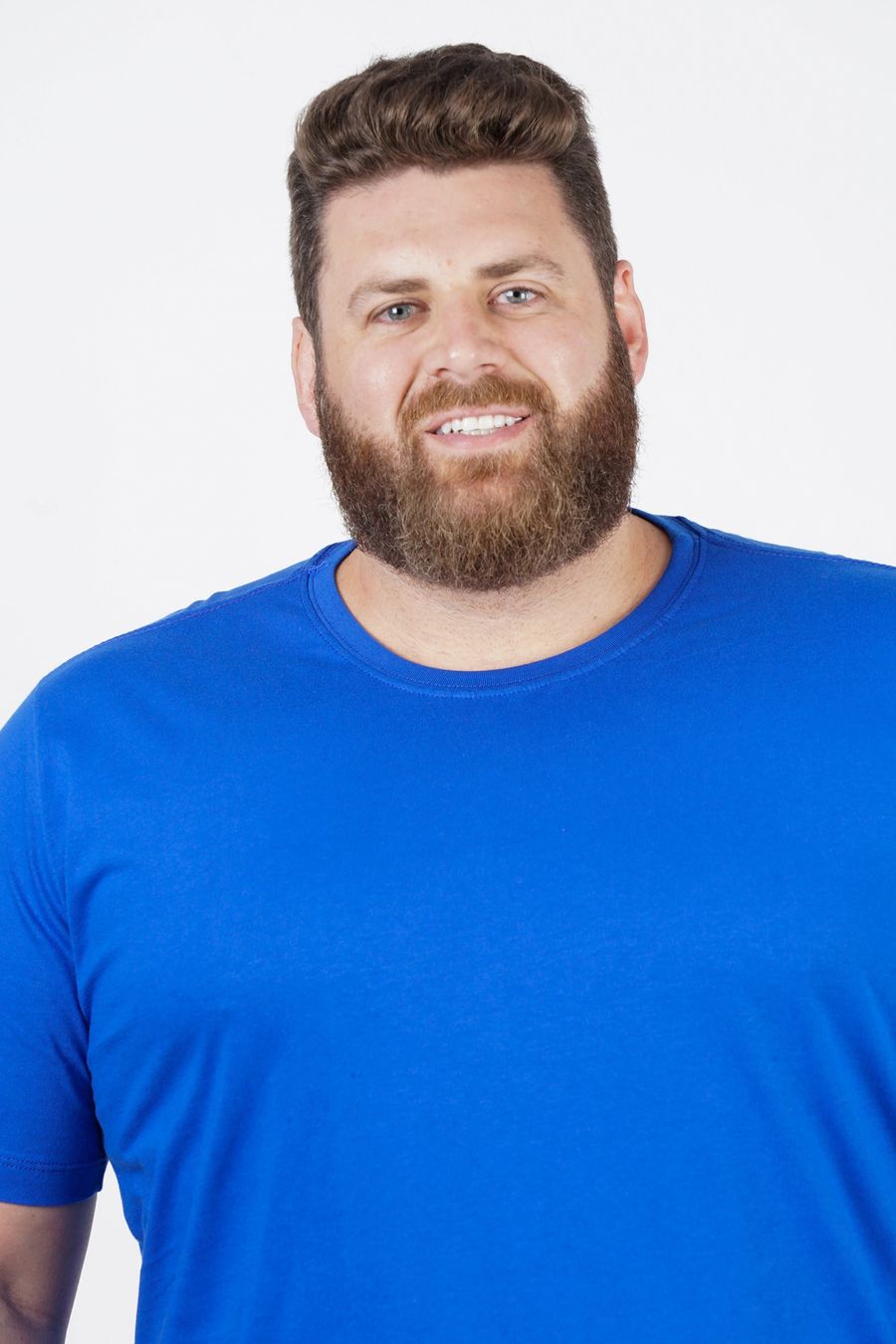 Camiseta básica masculina plus size azul royal
