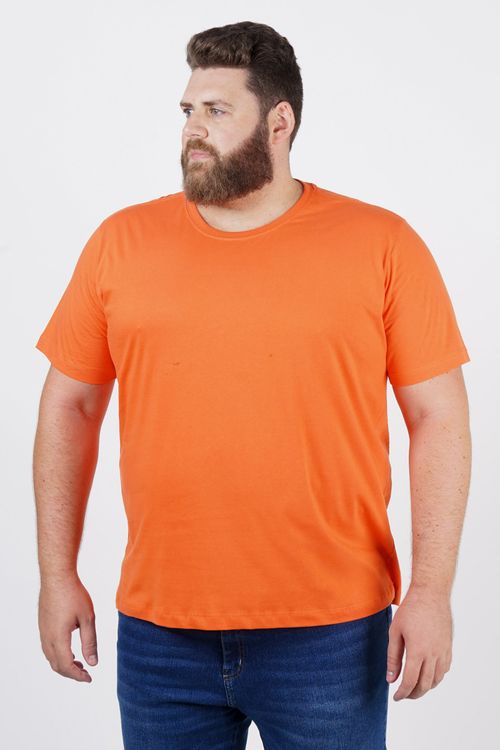 Camiseta básica masculina plus size laranja