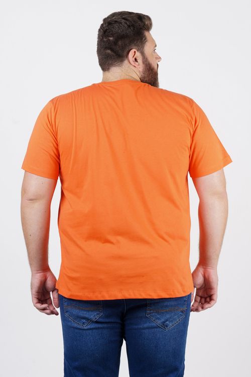 Camiseta básica masculina plus size laranja