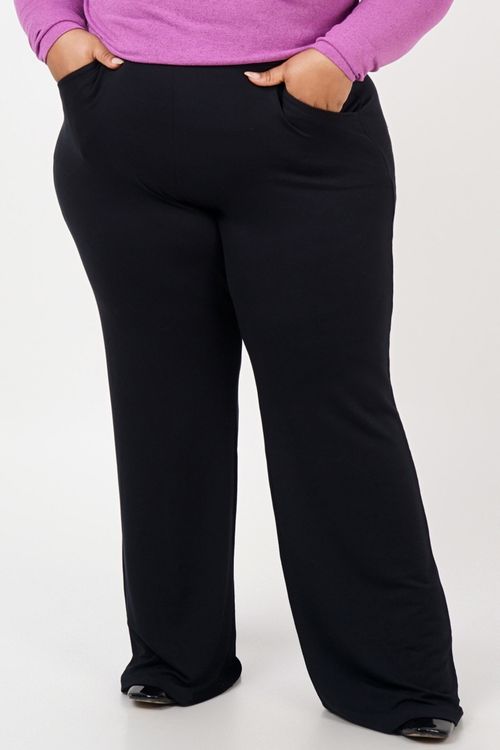 Calça bailarina moletinho plus size preto