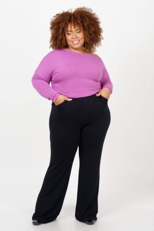 Calça bailarina moletinho plus size preto