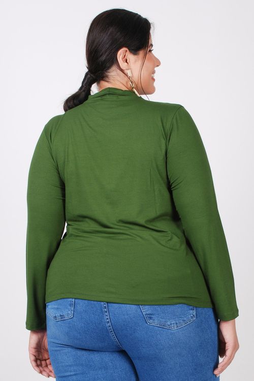 Blusa gola alta plus size verde