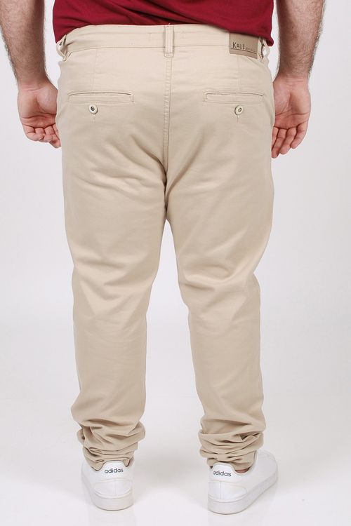 Calça sarja masculina confort esporte fino bege